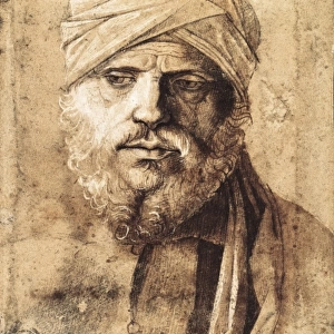 BELLINI, Giovanni (1430-1516). Man wearing a