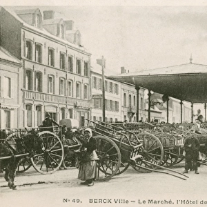 Berck, France - Market and Hotel de Ville