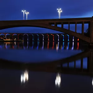 Berwick-upon-Tweed bridges at night