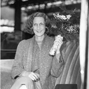 Beryl Markham (1902-1986) on her arrival back in the UK