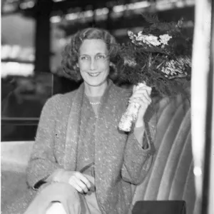 Beryl Markham (1902-1986) on her arrival back in the UK