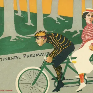 Bicycle Made For Three - Continental Pneumatic Advert