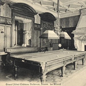 Billiard room, hotel in Sierre, Valais, Switzerland