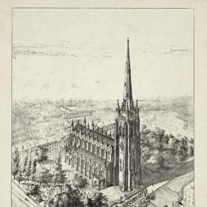 Birds-eye view of Trinity Church, New York