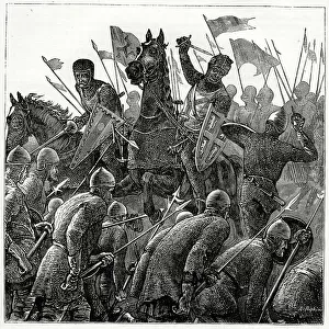 The Bishop of Durhams charge on the English side at the Battle of Falkirk, 22 July 1298