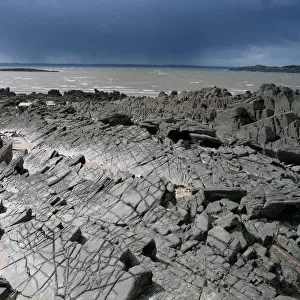 Black rocks - beach at Knockbrex, Wigtown Bay, Solway Firth
