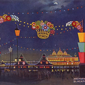 Blackpool - Illuminations - Archway and Victoria Pier