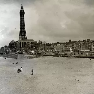 Blackpool Tower and beach, Lancashire