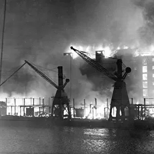 Blitz - Fire at Surrey Commercial Docks, Rotherhithe