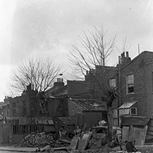 Blitz in London -- bomb damage, Peckham Hill Street, WW2