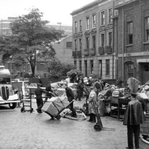 Blitz in London -- salvaged mail, Calthorpe Street, WW2