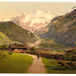 Blumlisalp and chalets, Bernese Oberland, Switzerland Bl?mli