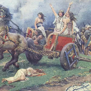 Boadicea leading Iceni revolt by Fortunino Matania