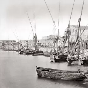 Boats at wharves, Alexandria, Egypt, c. 1880 s