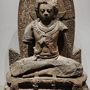 The bodhisattva Manjushri, 9th century. Andesite. Indonesia