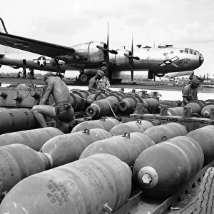 Boeing B-29 bombing up, Saipan, Nov 1944