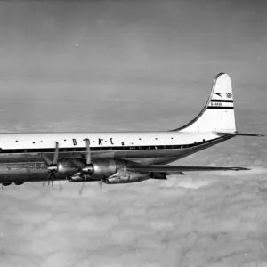 Boeing Stratocruiser G-AKGH Caledonia of BOAC in flight