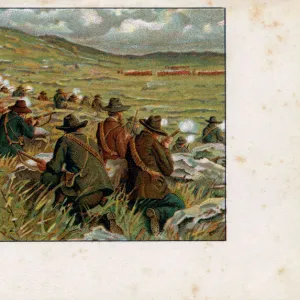 Boer soldiers firing, Second Boer War, South Africa