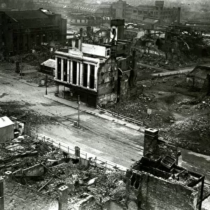 Bomb damage in Coventry, WW2