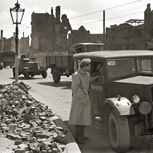 Bomb damaged street during WW2