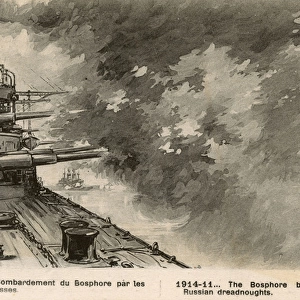 Bombardment of Istanbul from Russian warships in Bosphorus