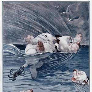 Bonzo tries to swim the channel by George Studdy