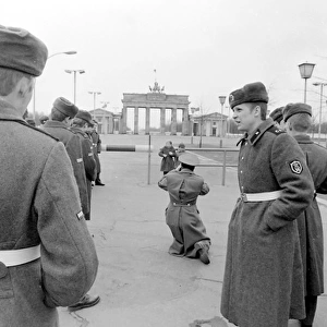 Border guards in East Berlin, Germany