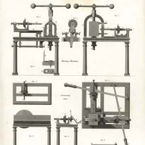 Boring machine and cornering saw, 18th century