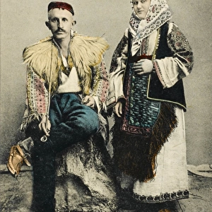 Bosnian Couple in traditional costume
