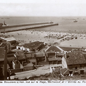Boulogne-sur-Mer - Beach, Britannia Statue and Port entrance