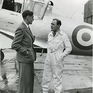 Boulton Paul Chief Test Pilot, A. E. Gunn, with his assistant