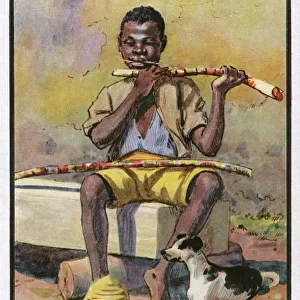 Boy chewing sugar cane - Nassau, Bahamas