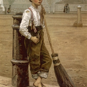 Boy Crossing Sweeper