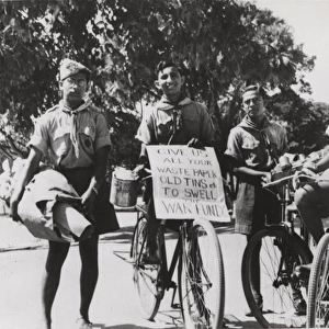 Boy scouts on bicycles, Ceylon (Sri Lanka), WW2