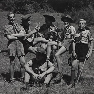 Boy scouts in camp, Czechoslovakia