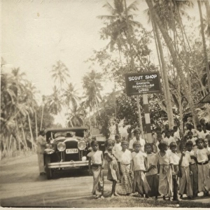 Boy scouts in Danowita, Western Ceylon (Sri Lanka)