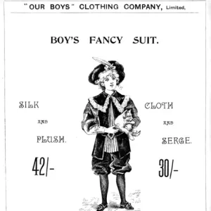 Our Boys Clothing Company, advertisement for clothes