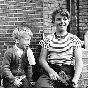 Boys with toy gun, Balham, SW London