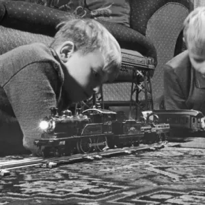 Boys with Train Set