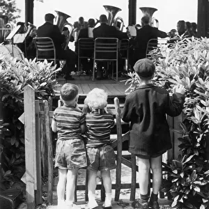 Boys Watching Brass Band
