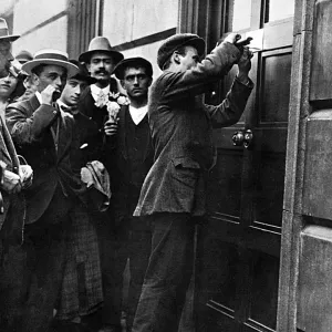 The brass plate at the German Embassy removed during WWI