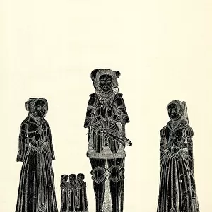 Brass rubbing, Sir John Hampden, Knight, and wife Elizabeth