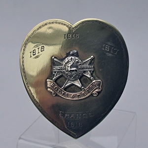 Brass souvenir in the form of a heart, WW1