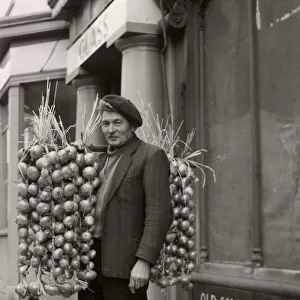 Breton onion seller in a Bristol street