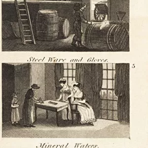 Brewing, steel ware and gloves, and a mineral waters