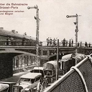 Bridge over railway line running between Germany and Belgium