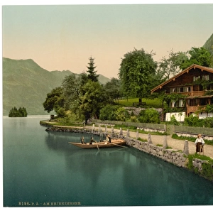 Brienz Lake, chalet on the lake, Bernese Oberland, Switzerla