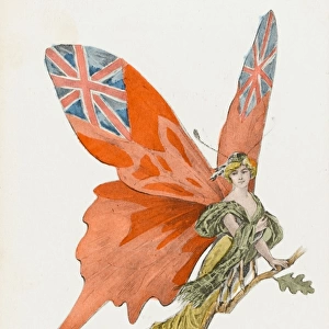 Britannia as a patriotic Butterfly - WWI