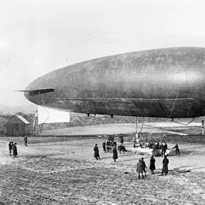 British airship Beta at Firminy, France, WW1