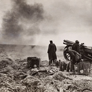 British artillery in action, Western Front, WW1